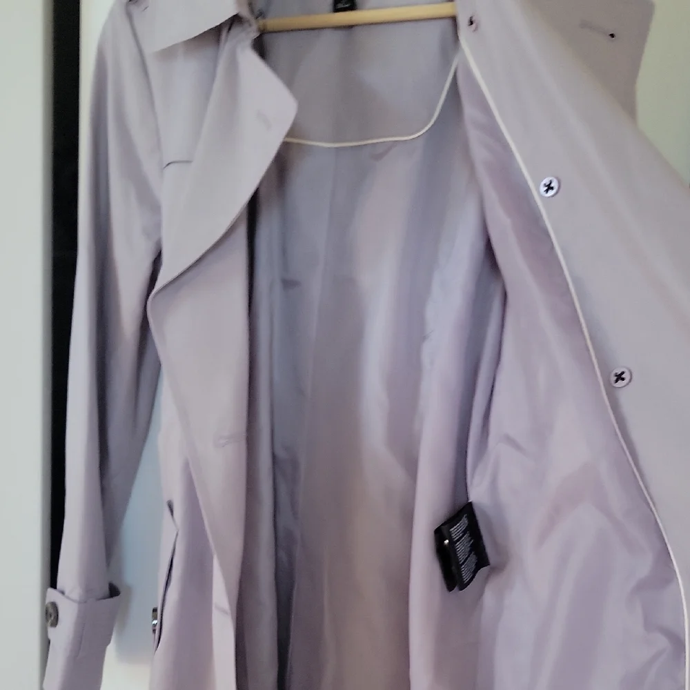 London Fog Purple Trench Coat with Belt - Picture 5 of 6